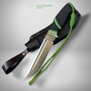 ЗЕЛЕНЕ ІКЛО ексклюзивний ніж ручної роботи майстра студії Fomenko Knifes, купити замовити в Україні (Сталь N690™ 60-61 HRC)